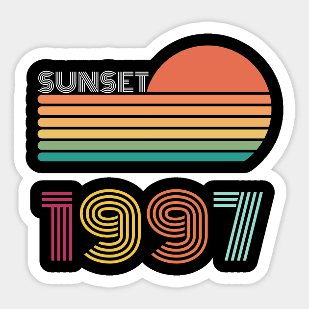 Sunset Retro Vintage 1997 Sticker by Happysphinx